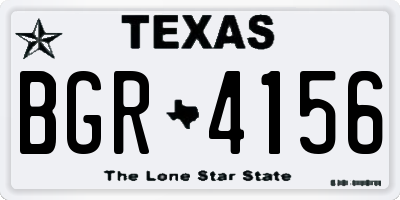 TX license plate BGR4156