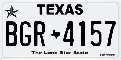 TX license plate BGR4157