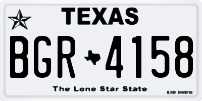 TX license plate BGR4158