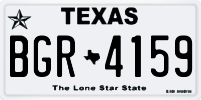 TX license plate BGR4159