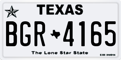 TX license plate BGR4165