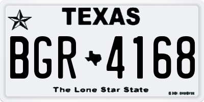 TX license plate BGR4168
