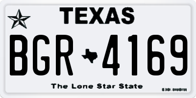 TX license plate BGR4169