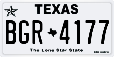 TX license plate BGR4177