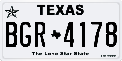 TX license plate BGR4178
