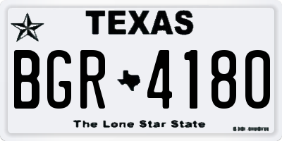 TX license plate BGR4180