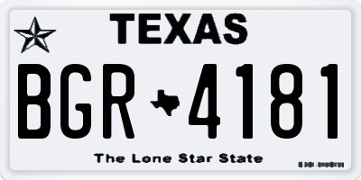 TX license plate BGR4181