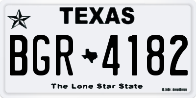 TX license plate BGR4182