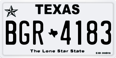 TX license plate BGR4183