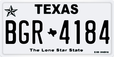 TX license plate BGR4184