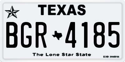 TX license plate BGR4185