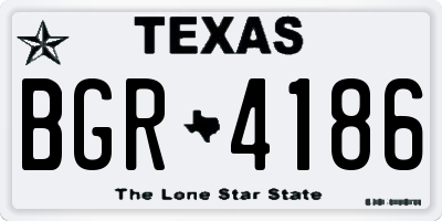 TX license plate BGR4186