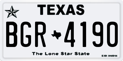 TX license plate BGR4190