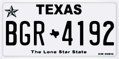 TX license plate BGR4192