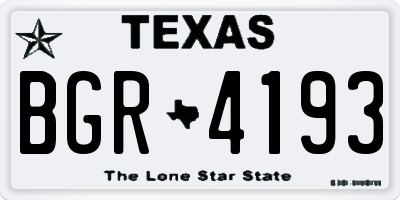TX license plate BGR4193