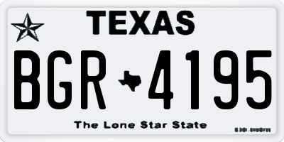 TX license plate BGR4195
