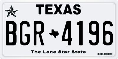 TX license plate BGR4196