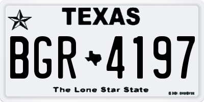 TX license plate BGR4197