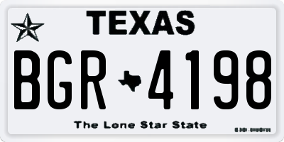 TX license plate BGR4198