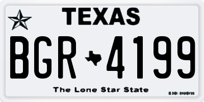 TX license plate BGR4199