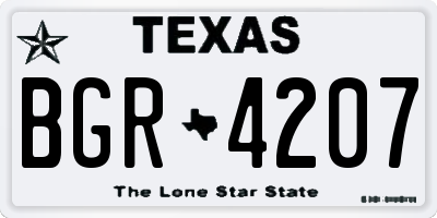TX license plate BGR4207