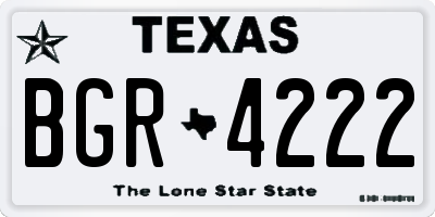 TX license plate BGR4222