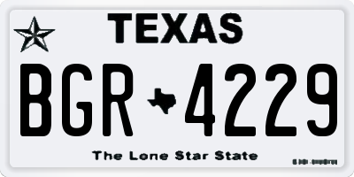 TX license plate BGR4229