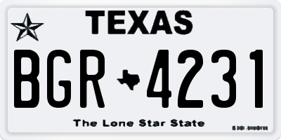TX license plate BGR4231
