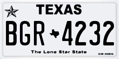 TX license plate BGR4232