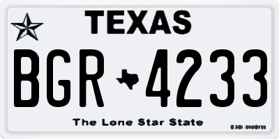 TX license plate BGR4233