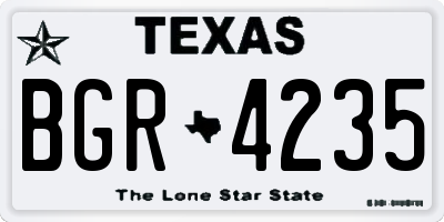 TX license plate BGR4235