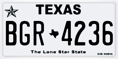 TX license plate BGR4236