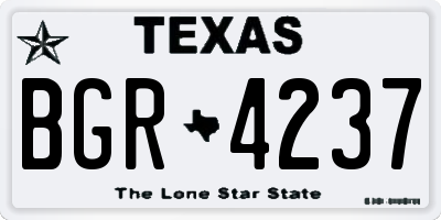 TX license plate BGR4237