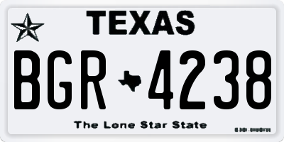 TX license plate BGR4238