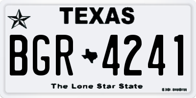 TX license plate BGR4241