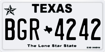 TX license plate BGR4242