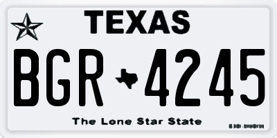 TX license plate BGR4245