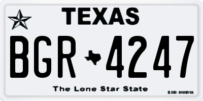 TX license plate BGR4247