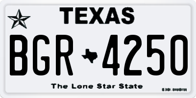 TX license plate BGR4250