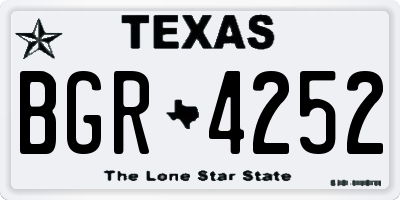 TX license plate BGR4252