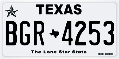 TX license plate BGR4253