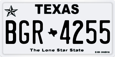 TX license plate BGR4255