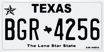 TX license plate BGR4256