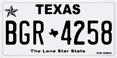 TX license plate BGR4258