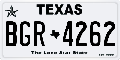 TX license plate BGR4262