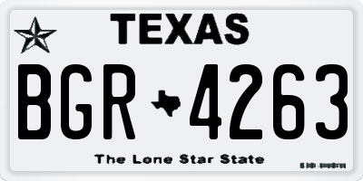 TX license plate BGR4263