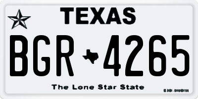 TX license plate BGR4265