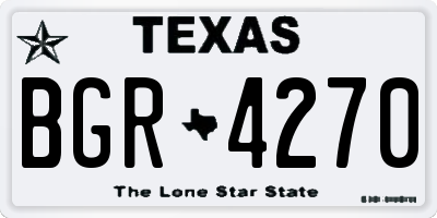 TX license plate BGR4270