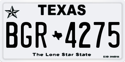 TX license plate BGR4275