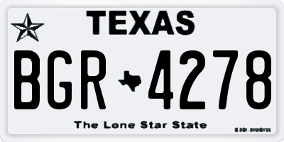 TX license plate BGR4278